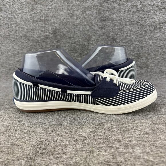 ✅Keds Loafers Womens 9 Striped Navy Blue and White Ortholite Slip On Boat Shoes - Picture 8 of 10